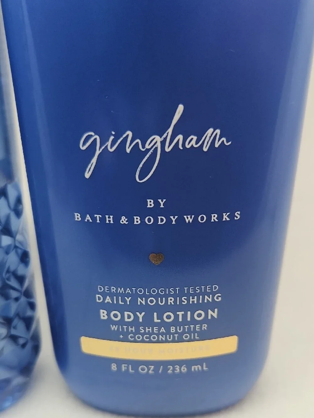 Bath & Body Works Gingham Blue Body Wash & Body Lotion Set New